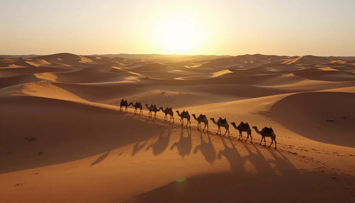 Sahara desert dunes at sunset on a private Morocco tour